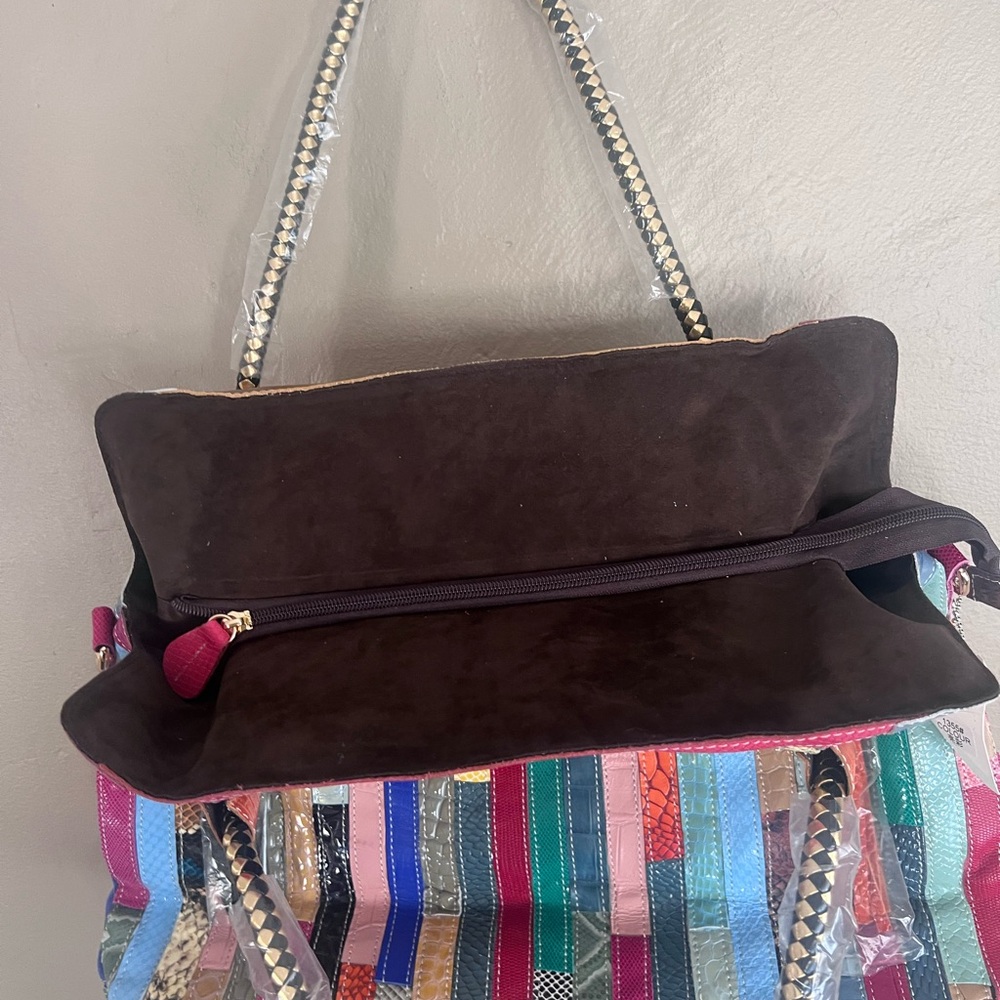 Multicolor Patchwork Tote Bag NWT - image 2
